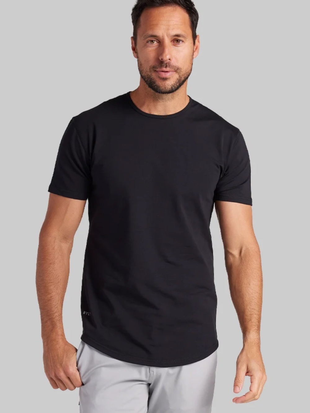 BYLT Men’s Black Crew Neck Performance T-Shirt LARGE